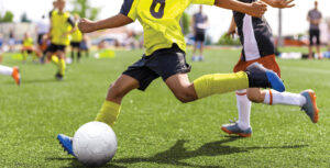 Soccer team on the field